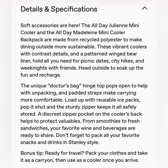 NEW Stanley Madeleine Mini Backpack Cooler Seafoam Thermal Bag 13.2L (14Qt) - Picture 6 of 16